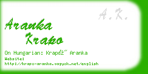 aranka krapo business card